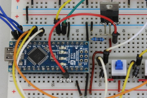 dropControllerBT Bread Board Power